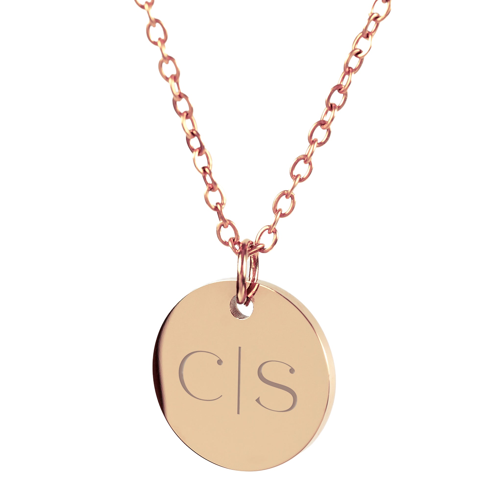 ABIGAIL – Monogramm Halskette mit rundem Anhänger