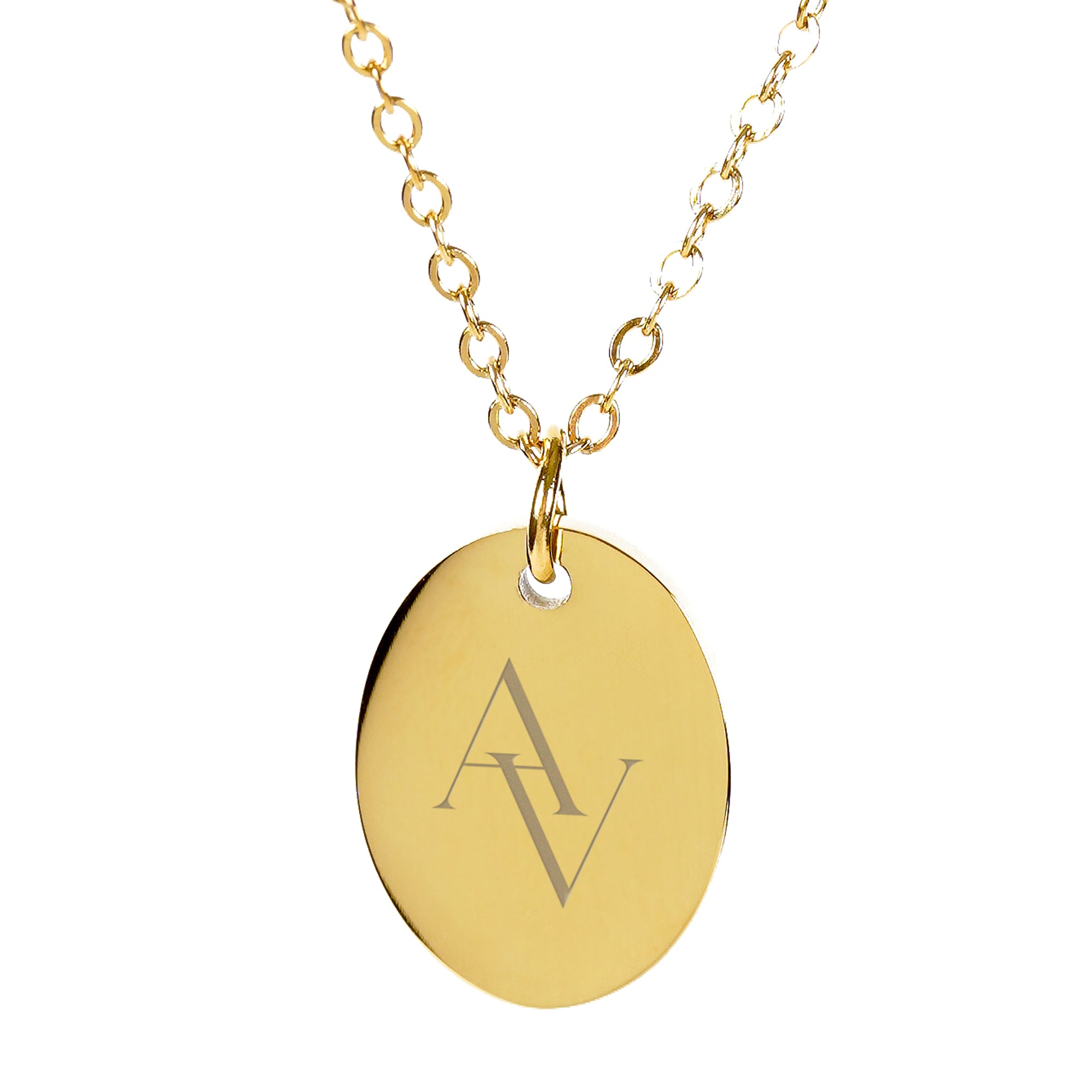 AMBERLYN – Initialenkette mit ovalem Anhänger