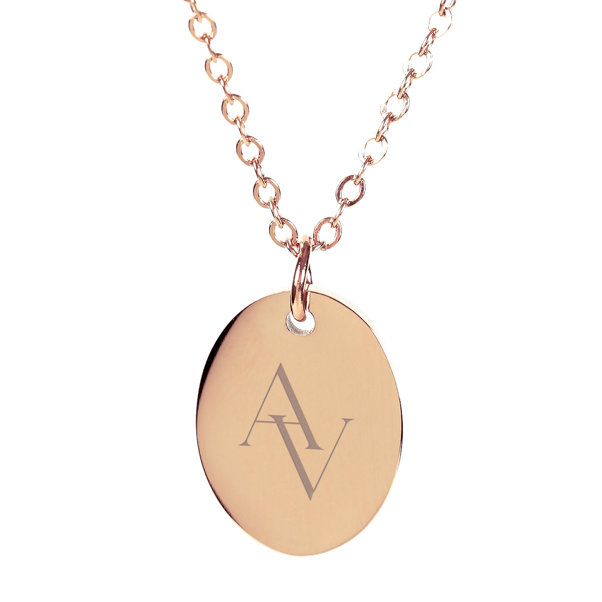 AMBERLYN – Initialenkette mit ovalem Anhänger