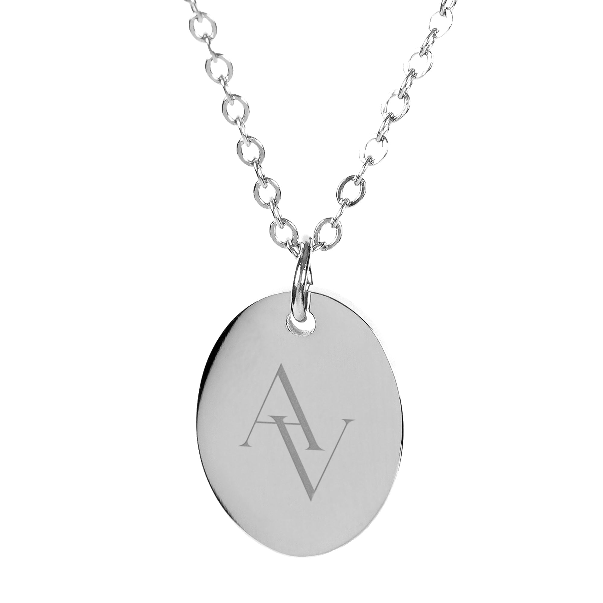 AMBERLYN – Initialenkette mit ovalem Anhänger