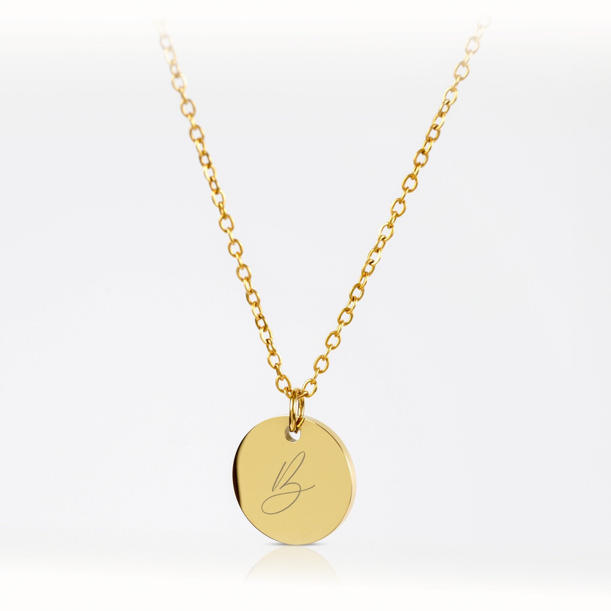 BRIANNA – Monogramm Halskette mit rundem Anhänger