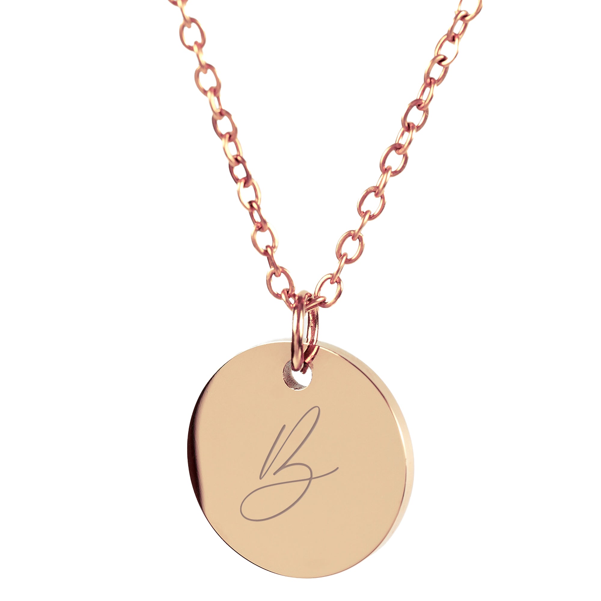 BRIANNA – Monogramm Halskette mit rundem Anhänger