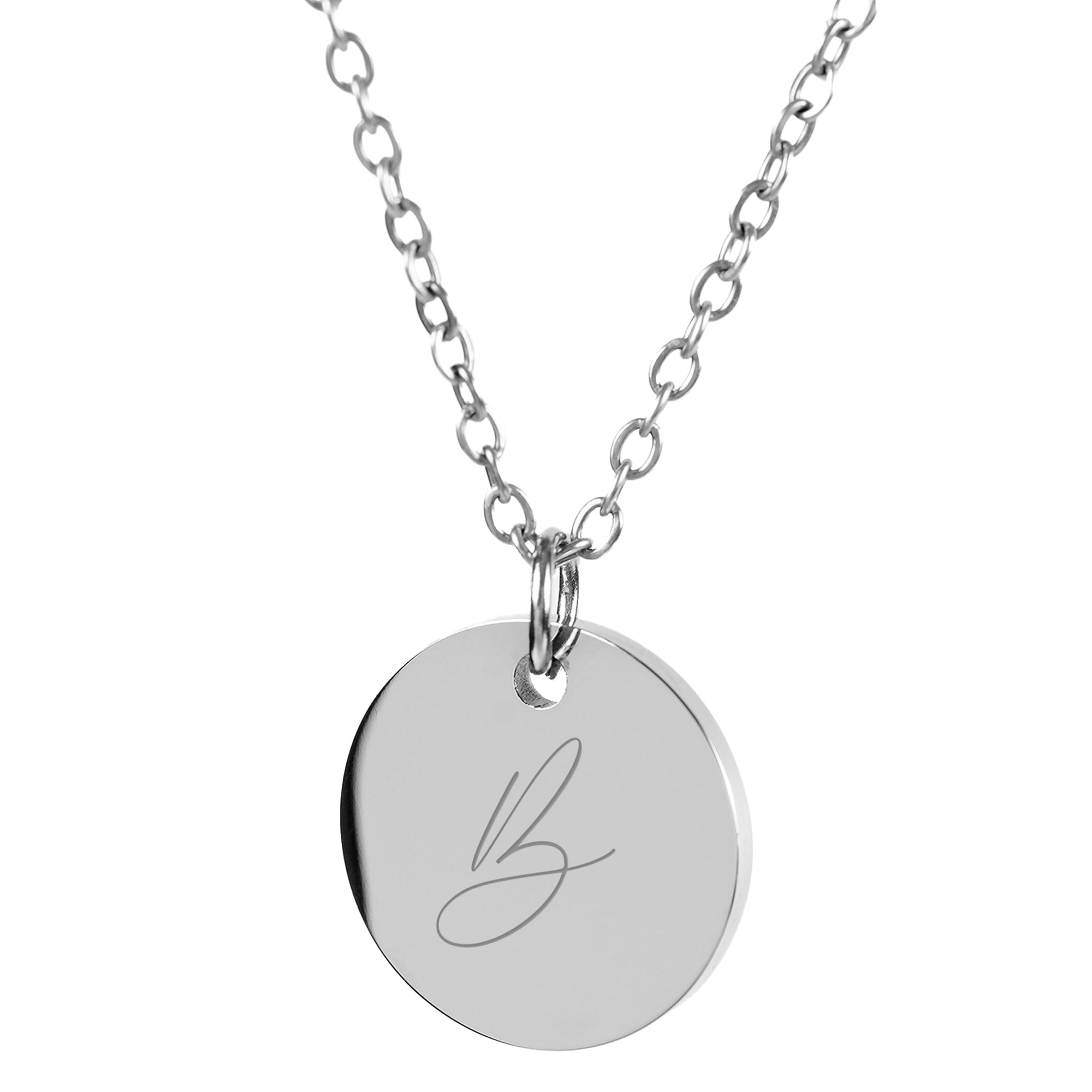 BRIANNA – Monogramm Halskette mit rundem Anhänger