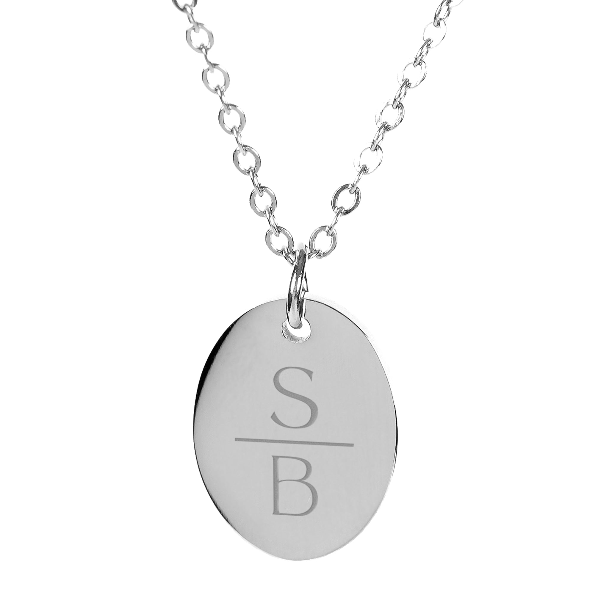 ELAINE – Initialenkette mit ovalem Anhänger