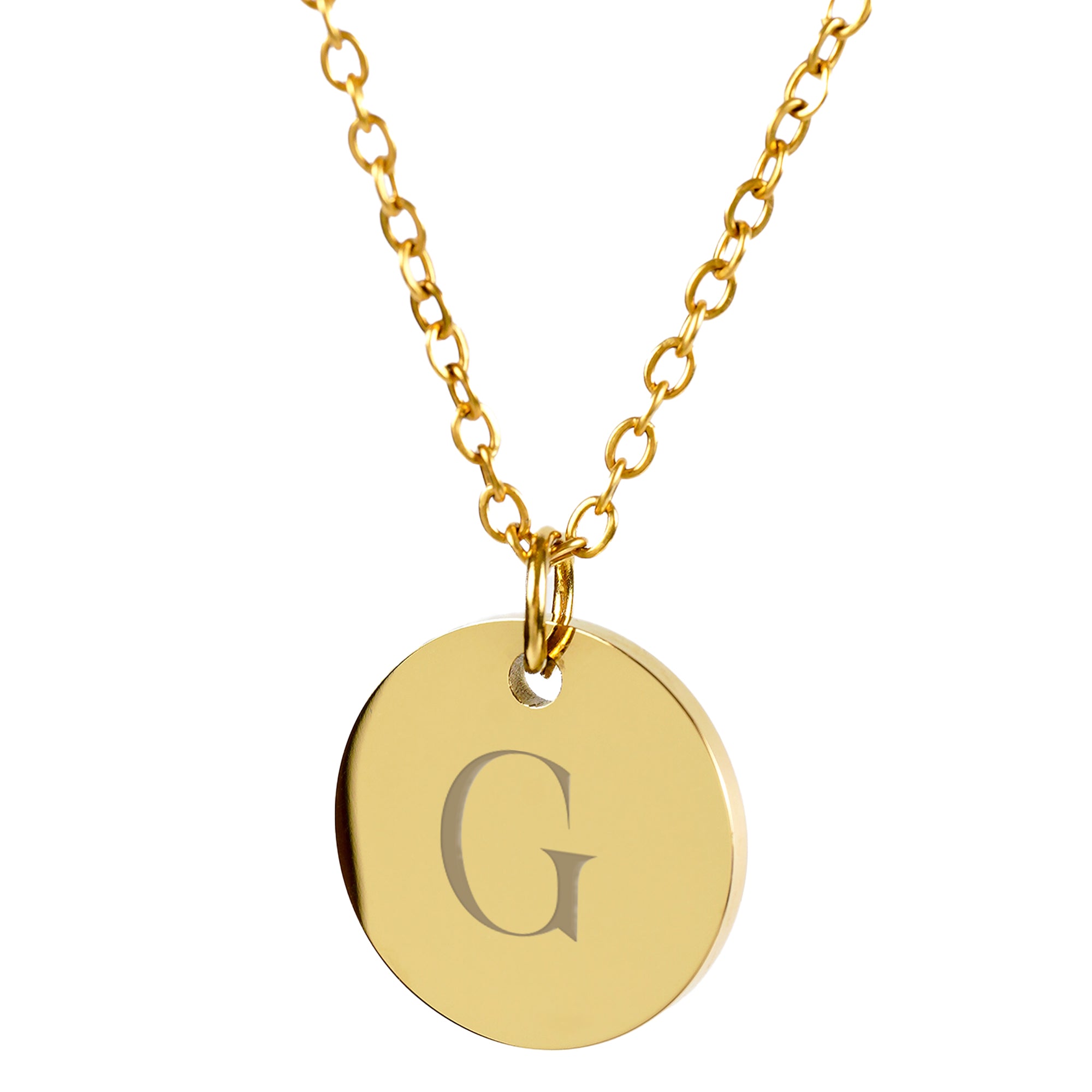 GINNY – Monogramm Halskette mit rundem Anhänger