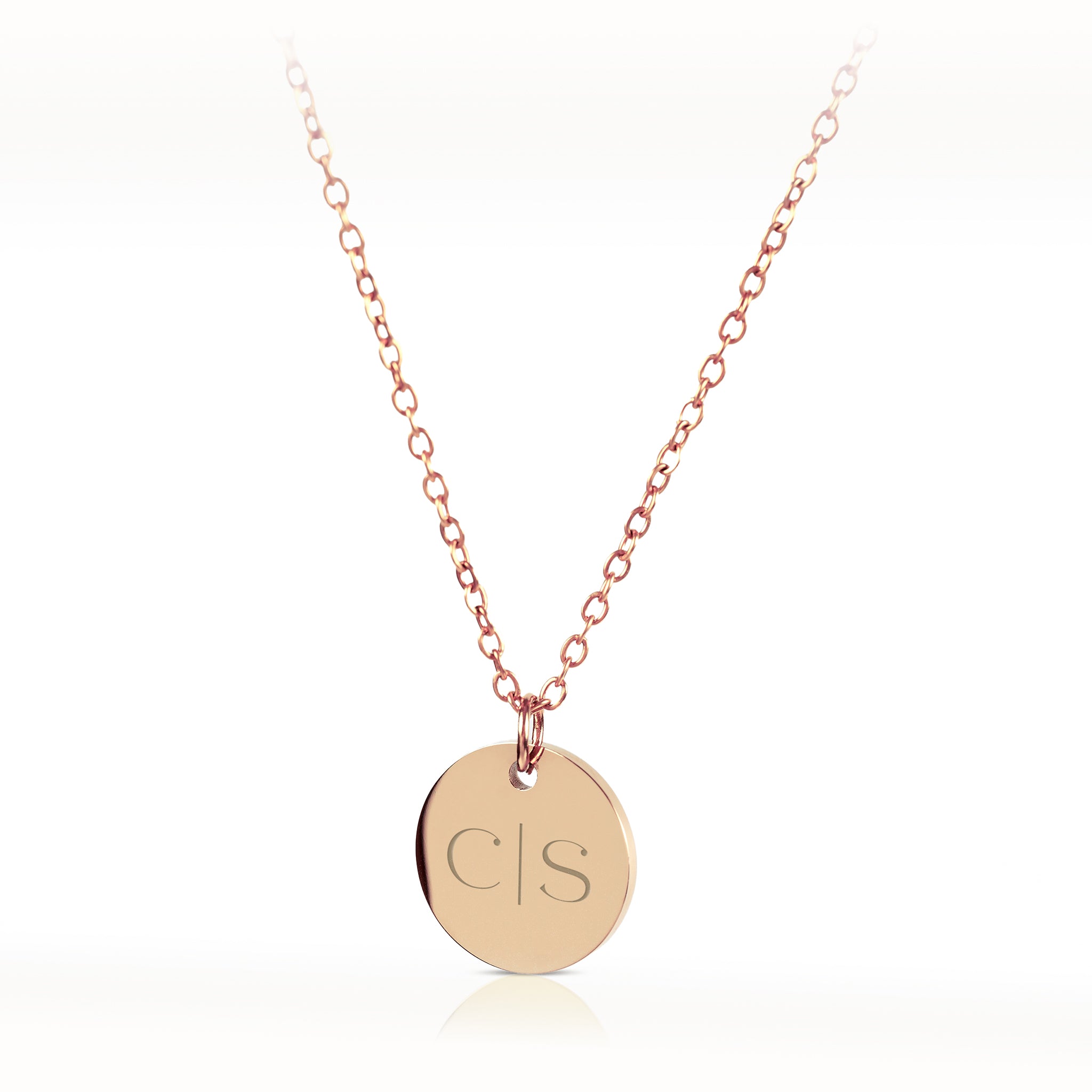 ABIGAIL – Monogramm Halskette mit rundem Anhänger