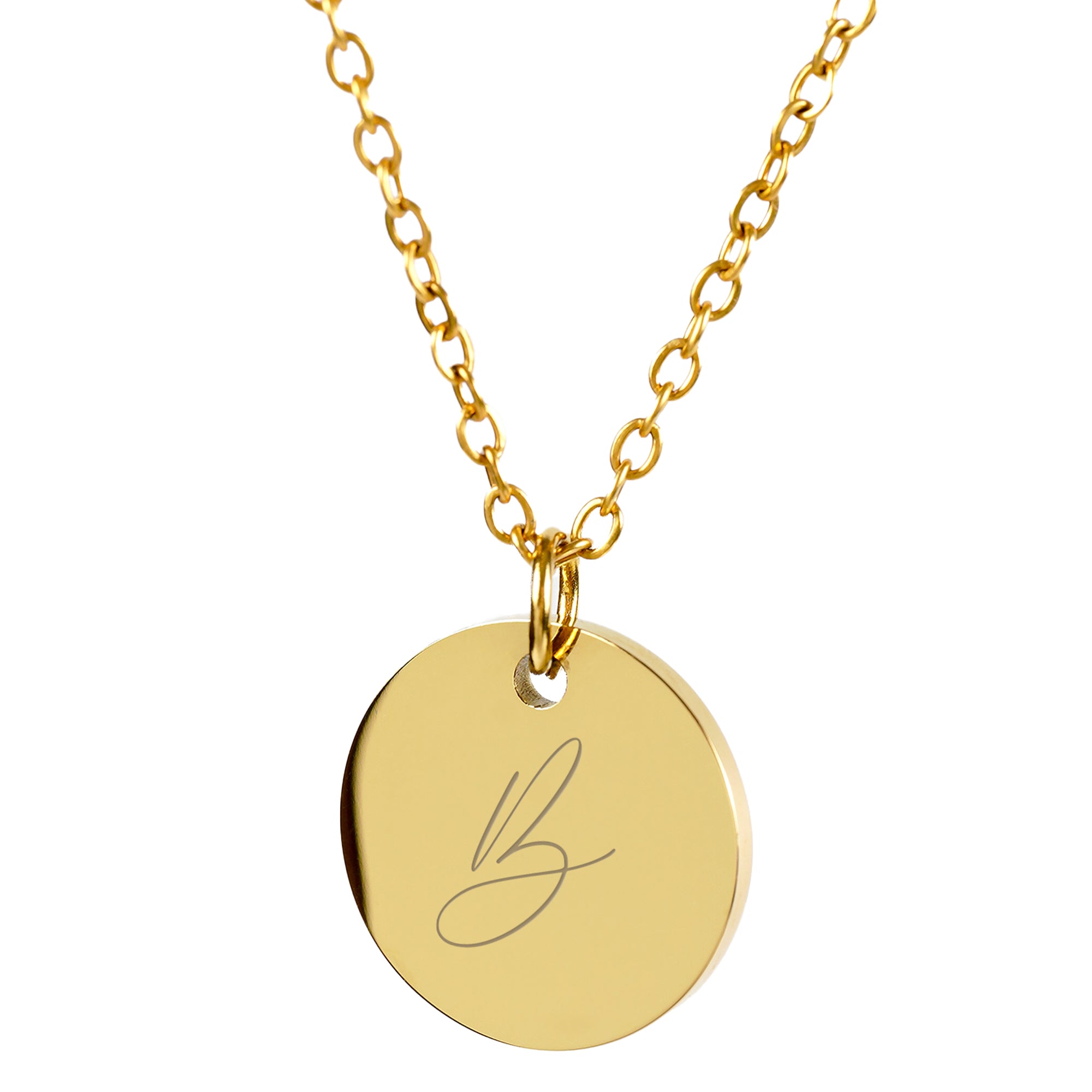 BRIANNA – Monogramm Halskette mit rundem Anhänger