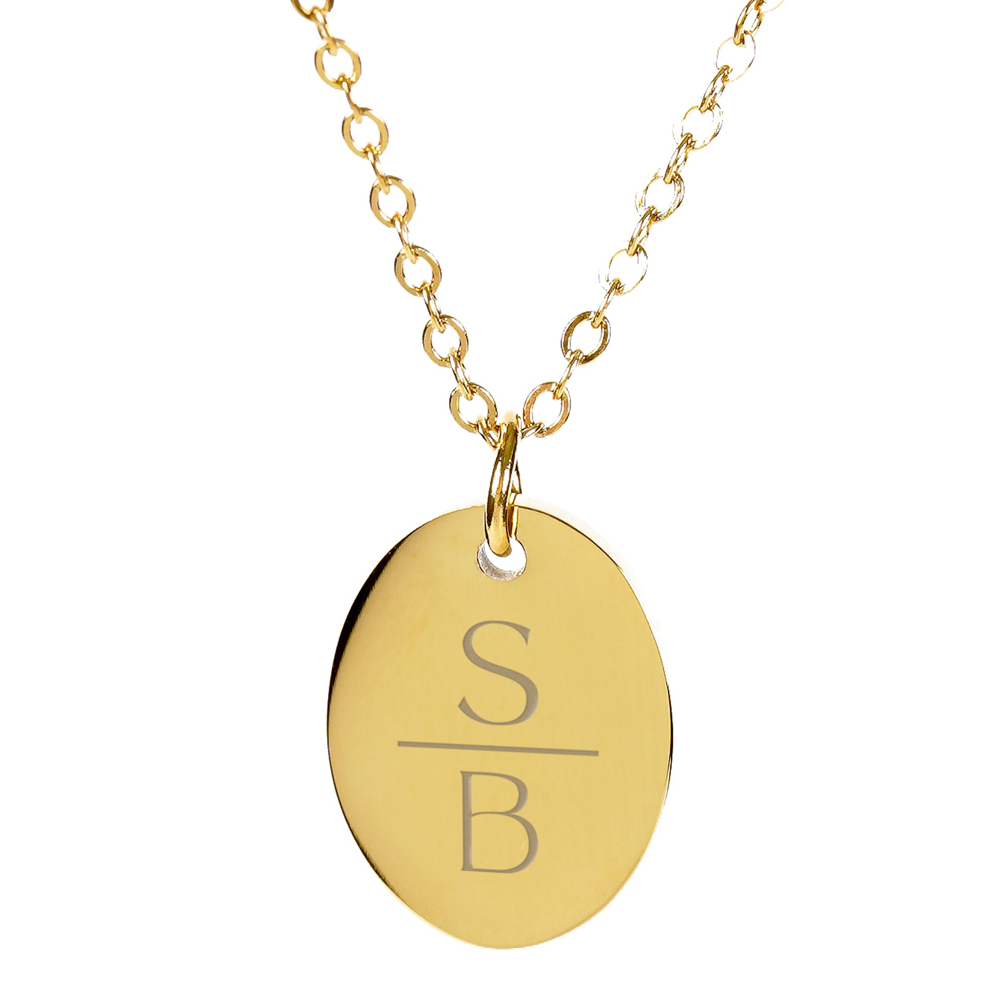 ELAINE – Initialenkette mit ovalem Anhänger