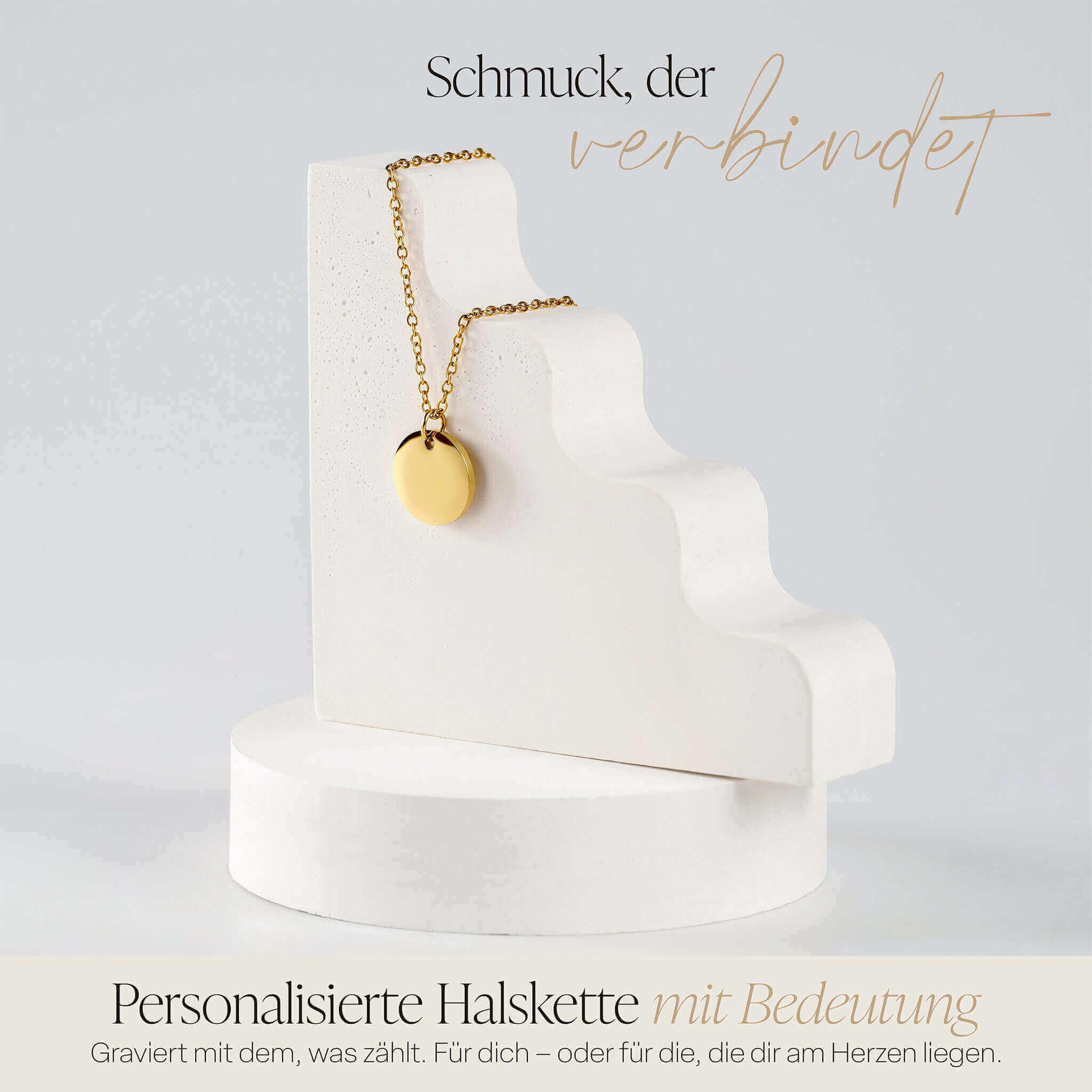 KAILEY – Initialenkette mit rundem Anhänger