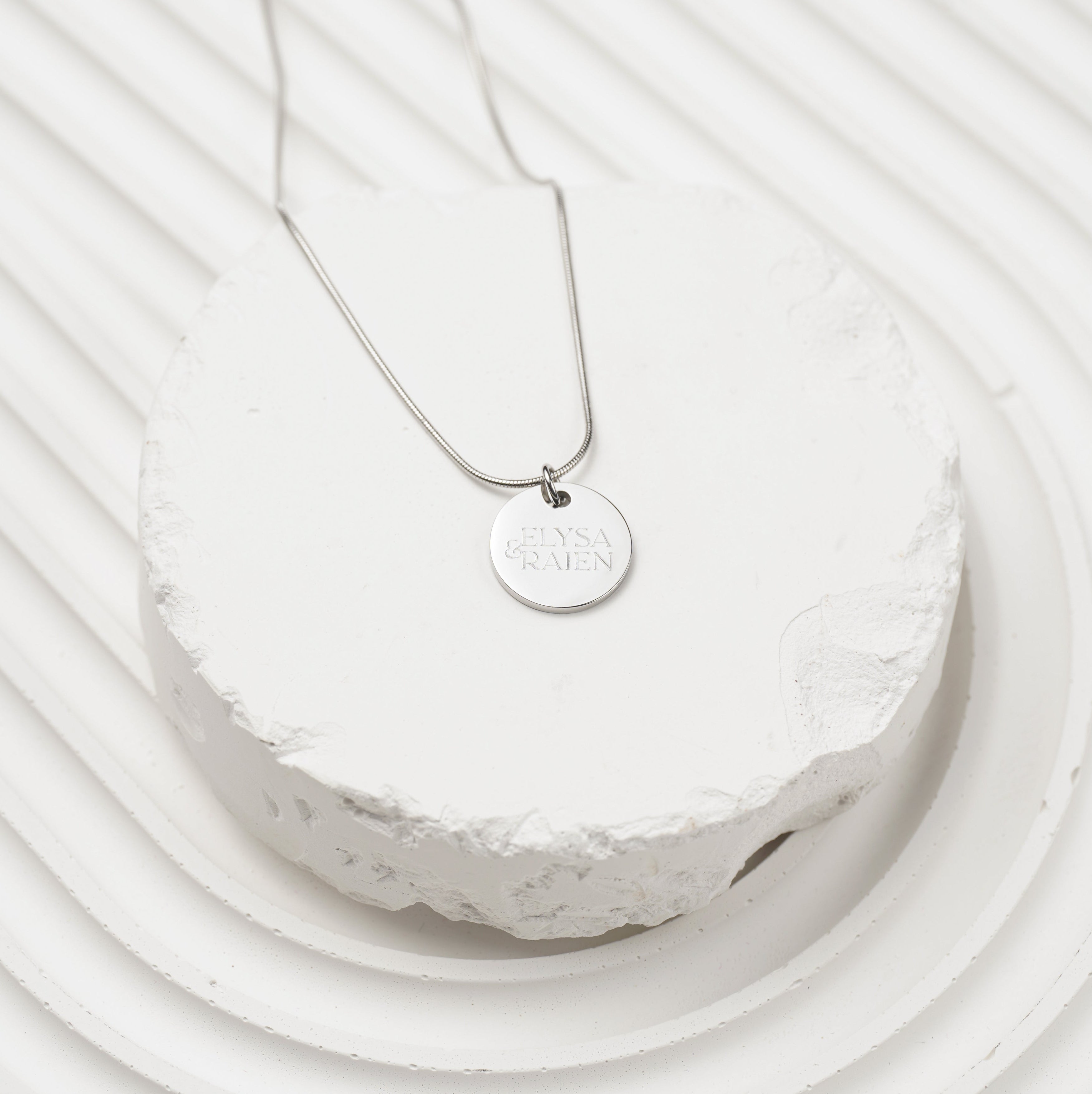 Silber Halskette mit Anhänger und Gravur