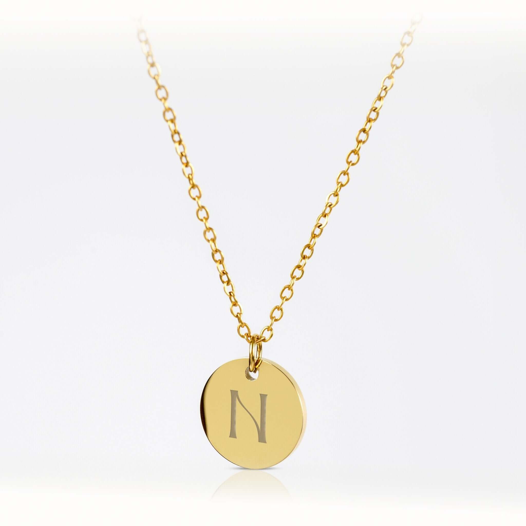 SLOANE – Monogramm Halskette mit rundem Anhänger